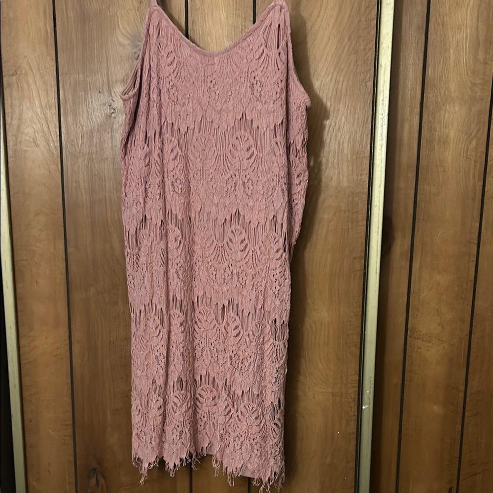 Elegant Pink Lace Dress
